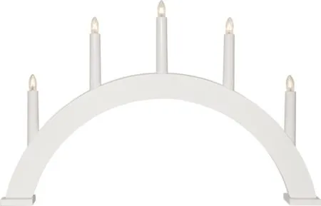 Albo Stor Adventsljusstake Båge 51 cm - Elljusstake i Trä för Fönster, Vit