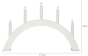 Albo Stor Adventsljusstake Båge 51 cm - Elljusstake i Trä för Fönster - Vit - Inredning - Julpynt & helgdekoration - Julpynt & juldekoration
