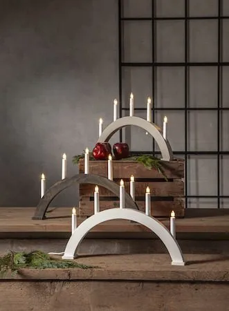 Albo Stor Adventsljusstake Båge 51 cm - Elljusstake i Trä för Fönster - Vit - Inredning - Julpynt & helgdekoration - Julpynt & juldekoration