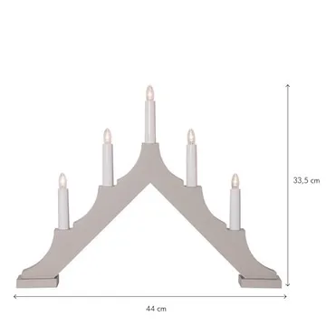 Alma Adventsljusstake 44 cm - Elljusstake i Trä för Fönster - Ljus Gråbeige - Inredning - Julpynt & helgdekoration - Julpynt & juldekoration