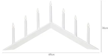 Arrow Stor Adventsljusstake 69 cm - Elljusstake i Trä för Fönster - Vit - Inredning - Julpynt & helgdekoration - Julpynt & juldekoration