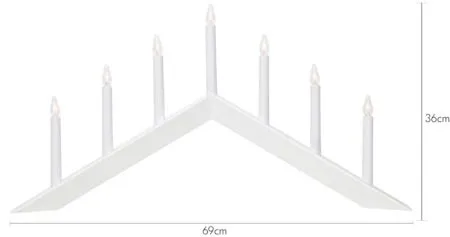 Arrow Stor Adventsljusstake 69 cm - Elljusstake i Trä för Fönster - Vit - Inredning - Julpynt & helgdekoration - Julpynt & juldekoration