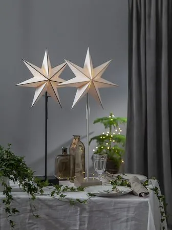 Astro Stjärna på fot 35 cm - vit och beige - Inredning - Julpynt & helgdekoration - Julpynt & juldekoration