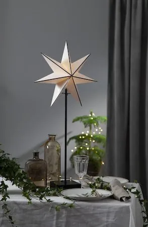 Astro Stjärna på fot 35 cm - vit och beige - Inredning - Julpynt & helgdekoration - Julpynt & juldekoration