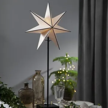 Astro Stjärna på fot 35 cm - vit och beige - Inredning - Julpynt & helgdekoration - Julpynt & juldekoration