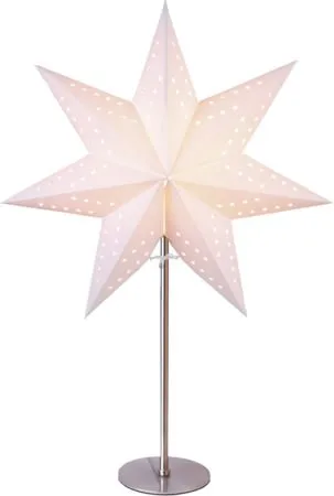 Bobo Adventsstjärna på Fot 34 cm - Jullampa i papper & metall, Vit