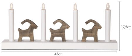 Bruse Julbockar 43 cm - Ljusstake i Trä - Vit - Inredning - Julpynt & helgdekoration - Julpynt & juldekoration