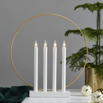 Glory Adventsljusstake 42 cm - Ljusstake i Metall - Vit - Inredning - Julpynt & helgdekoration - Julpynt & juldekoration