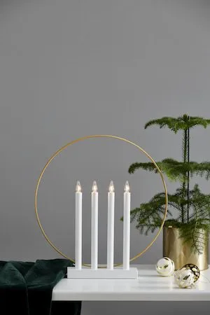 Glory Adventsljusstake 42 cm - Ljusstake i Metall - Vit - Inredning - Julpynt & helgdekoration - Julpynt & juldekoration