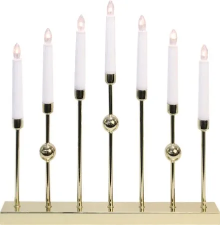 Gustavo Adventsljusstake 37 cm - Ljusstake i Metall för Advent, Mässingsguld