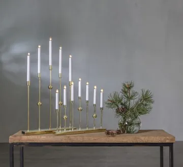 Gustavo Adventsljusstake 37 cm - Ljusstake i Metall för Advent - Mässingsguld - Inredning - Julpynt & helgdekoration - Julpynt & juldekoration