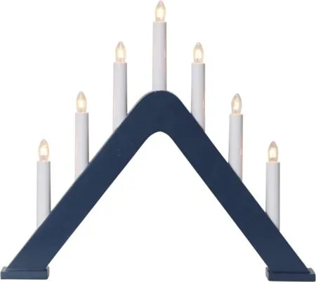 Jarve Adventsljusstake 41 cm - Elljusstake i Trä för Fönster, Marinblå