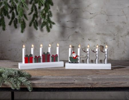 Julia Adventsljusstake Julklappar 28 cm - Ljusstake i Trä för Advent - Vit - Inredning - Julpynt & helgdekoration - Julpynt & juldekoration