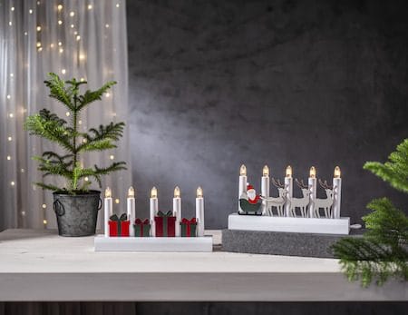 Julia Adventsljusstake Julklappar 28 cm - Ljusstake i Trä för Advent - Vit - Inredning - Julpynt & helgdekoration - Julpynt & juldekoration