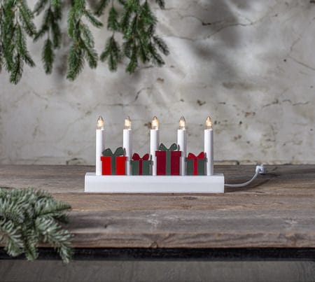 Julia Adventsljusstake Julklappar 28 cm - Ljusstake i Trä för Advent - Vit - Inredning - Julpynt & helgdekoration - Julpynt & juldekoration
