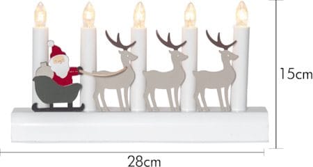 Julia Adventsljusstake Tomte & Renar 28 cm - Ljusstake i Trä för Advent - Vit - Inredning - Julpynt & helgdekoration - Julpynt & juldekoration