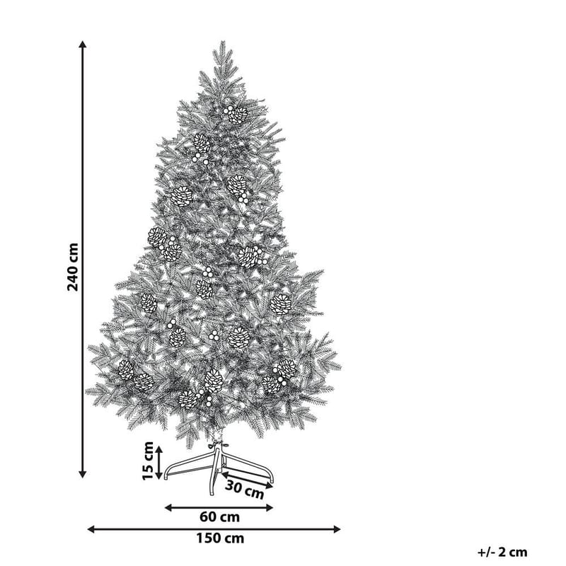 Denali Plastgran 240 cm - Grön|Röd|Vit - Inredning - Julpynt & helgdekoration - Julpynt & juldekoration - Plastgran