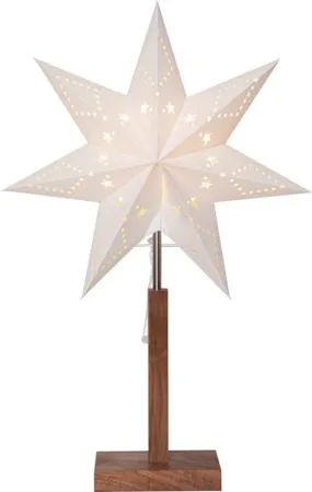 Karo Adventsstjärna på Fot 34 cm - Jullampa i papper & trä - Vit - Inredning - Julpynt & helgdekoration - Julpynt & juldekoration