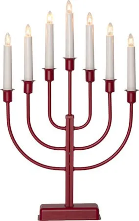 Kristina Adventsljusstake 31 cm - Ljusstake i Metall för Advent, Mörkröd