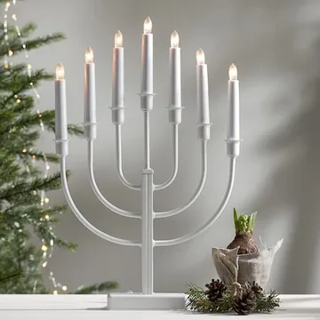 Kristina Adventsljusstake 31 cm - Ljusstake i Metall för Advent - Vit - Inredning - Julpynt & helgdekoration - Julpynt & juldekoration