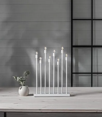 Ladda Adventsljusstake 29 cm - Elljusstake i Metall för Fönster - Vit - Inredning - Julpynt & helgdekoration - Julpynt & juldekoration