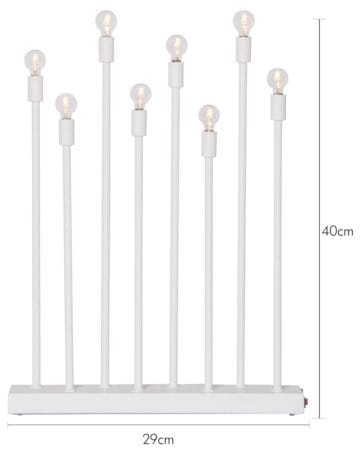 Ladda Adventsljusstake 29 cm - Elljusstake i Metall för Fönster - Vit - Inredning - Julpynt & helgdekoration - Julpynt & juldekoration