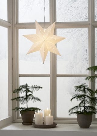 Lysa Adventsstjärna 43 cm - Jullampa i papper - Vit - Inredning - Julpynt & helgdekoration - Julpynt & juldekoration