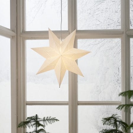 Lysa Adventsstjärna 43 cm - Jullampa i papper - Vit - Inredning - Julpynt & helgdekoration - Julpynt & juldekoration