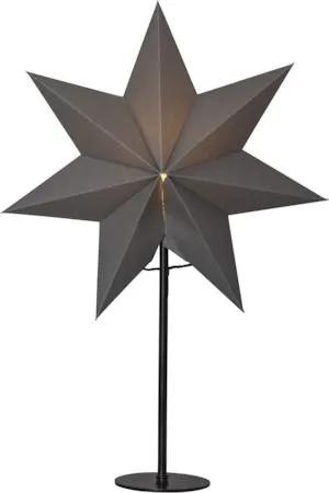 Mixa Adventsstjärna på Fot 50 cm - Jullampa i papper & metall, Grå med svart fot