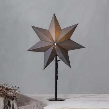 Mixa Adventsstjärna på Fot 50 cm - Jullampa i papper & metall - Grå med svart fot - Inredning - Julpynt & helgdekoration - Julpynt & juldekoration