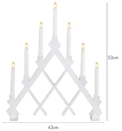 Rut Adventsljusstake 43 cm - Elljusstake i Trä för Fönster - Vit - Inredning - Julpynt & helgdekoration - Julpynt & juldekoration