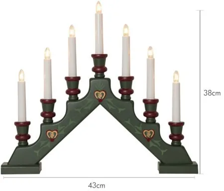 Sara Adventsljusstake 43 cm - Elljusstake i Trä för Fönster - Mörkgrön - Inredning - Julpynt & helgdekoration - Julpynt & juldekoration