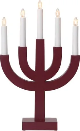 Selma Adventsljusstake 25 cm - Ljusstake i Trä för Advent, Vinröd