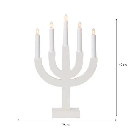 Selma Adventsljusstake 25 cm - Ljusstake i Trä för Advent - Vit - Inredning - Julpynt & helgdekoration - Julpynt & juldekoration