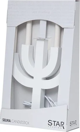 Selma Adventsljusstake 25 cm - Ljusstake i Trä för Advent - Vit - Inredning - Julpynt & helgdekoration - Julpynt & juldekoration