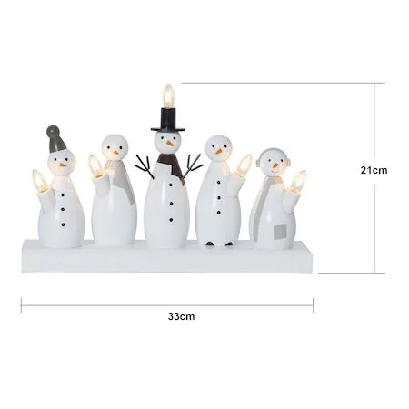 Snowman Adventsljusstake Luciatåg 33 cm - Ljusstake i Trä för Advent - Vit - Inredning - Julpynt & helgdekoration - Julpynt & juldekoration