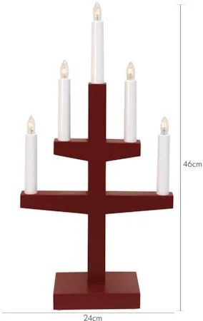 Trapp Adventsljusstake 24 cm - Elljusstake i Trä för Fönster - Röd - Inredning - Julpynt & helgdekoration - Julpynt & juldekoration