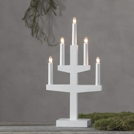 Trapp Adventsljusstake 24 cm - Elljusstake i Trä för Fönster - Vit - Inredning - Julpynt & helgdekoration - Julpynt & juldekoration