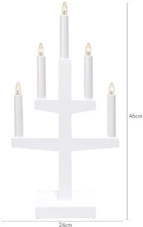 Trapp Adventsljusstake 24 cm - Elljusstake i Trä för Fönster - Vit - Inredning - Julpynt & helgdekoration - Julpynt & juldekoration