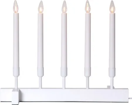 Vind Adventsljusstake 40 cm - Elljusstake i Trä för Fönster, Vit