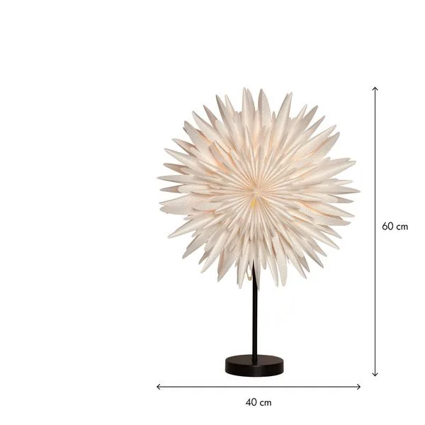 Winter Adventsstjärna på Fot 40 cm - Jullampa med svart fot - Vit - Inredning - Julpynt & helgdekoration - Julpynt & juldekoration