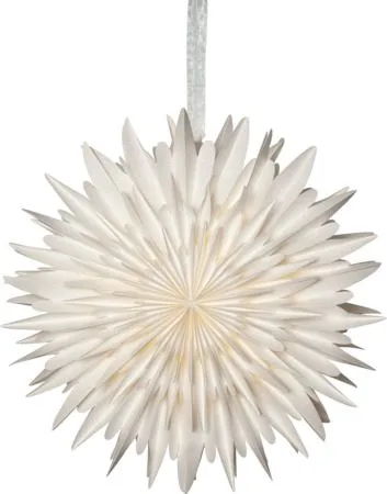 Winter Pappersstjärna 60 cm, Vit med guldprickar