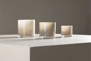Glora Ljuslykta 10x10 cm - Beige - Inredning - Ljus & dofter - Ljusstake & ljuslykta