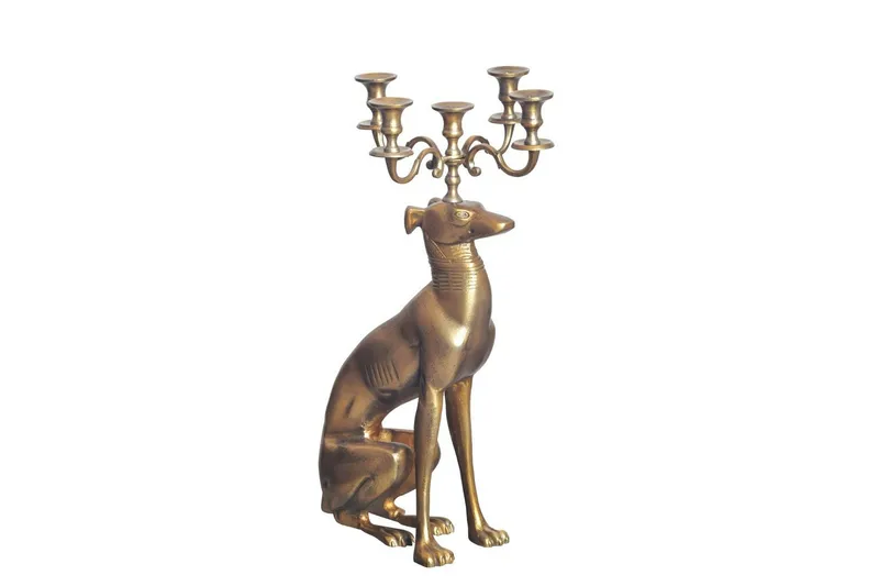 Dekorativ figur Wohnling Ljusstake Greyhound Aluminium Modern