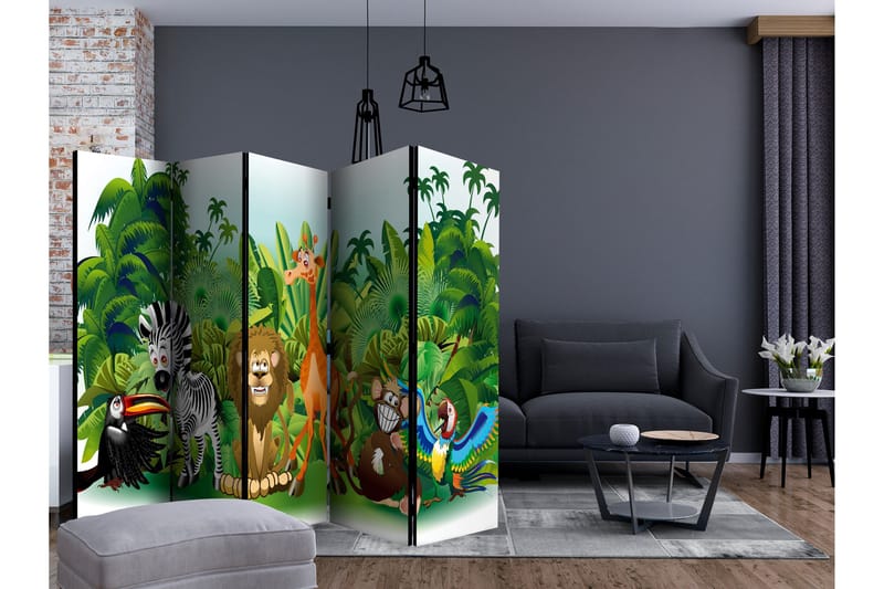 Rumsavdelare - Jungle Animals II 225x172 - Artgeist sp. z o. o. - Inredning - Rumsavdelare - Vikskärm