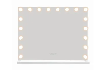 Glow Stor sminkspegel 80 cm med belysning lampor - Hollywood spegel med USB-charging - Vit - Inredning - Speglar - Spegel med belysning