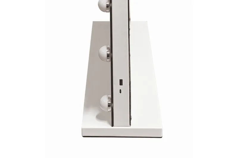 Glow Stor sminkspegel 80 cm med belysning lampor - Hollywood spegel med USB-charging - Vit - Inredning - Speglar - Spegel med belysning