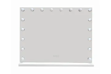 Glow Stor sminkspegel 80 cm med belysning lampor - Hollywood spegel med USB-charging - Vit - Inredning - Speglar - Spegel med belysning