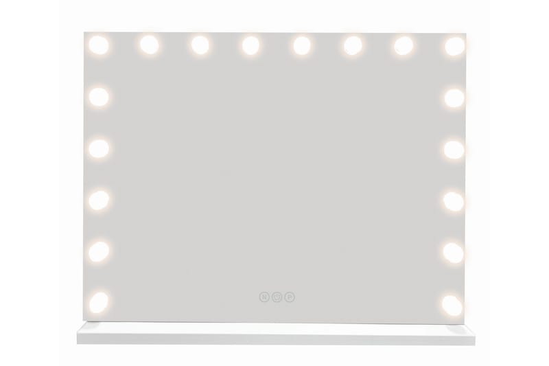 Glow Stor sminkspegel 80 cm med belysning lampor - Hollywood spegel med USB-laddning - Vit - Inredning - Speglar - Spegel med belysning