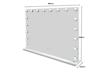 Glow Stor sminkspegel 80 cm med belysning lampor - Hollywood spegel med USB-laddning - Vit - Inredning - Speglar - Spegel med belysning